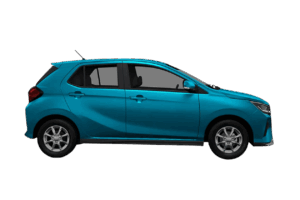 Perodua Axia dalam warna coral blue