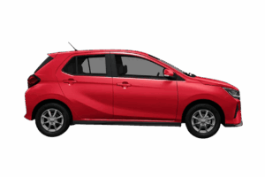 Perodua Axia dalam warna lava red