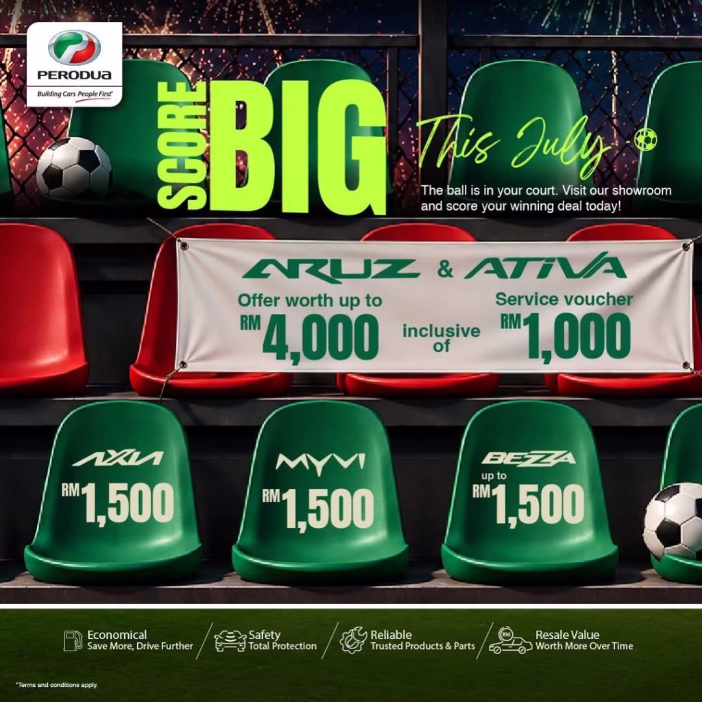 Promosi Julai Perodua Ativa dan Aruz dengan tawaran menarik